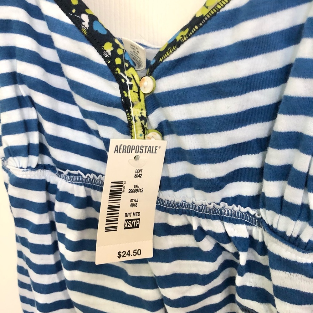 Aeropostale XS Blue/White Striped Tank Top NWT - Picture 5 of 5